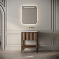 Kensington Vanity Unit & Stone Basin 600mm Smoked Oak
